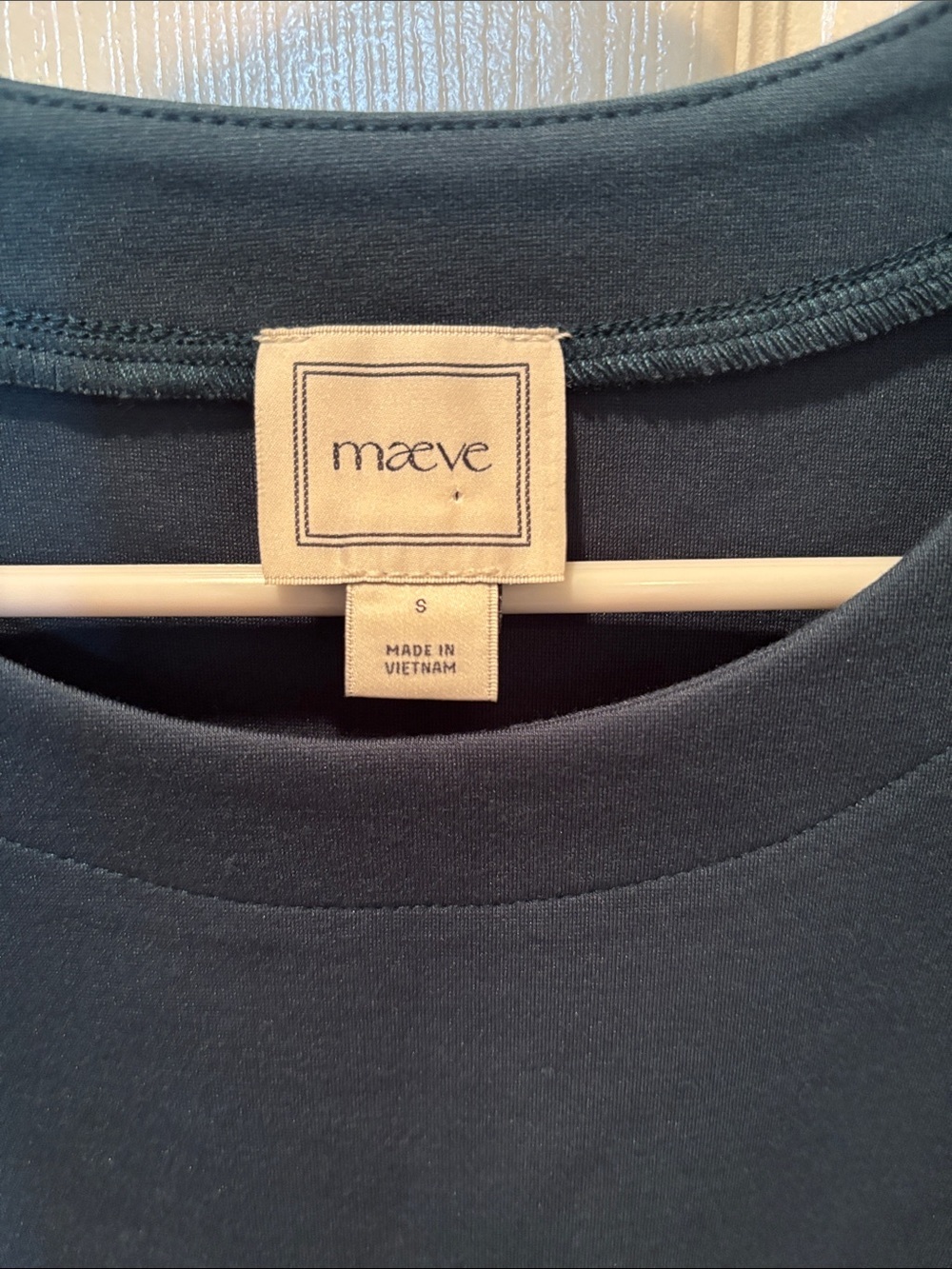 Anthropologie Maeve Teal Mixed-Media Knit Top Sheer Organza Puff Sleeve sz S - Picture 2 of 5